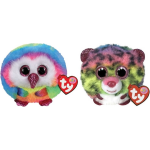 ty - Knuffel - Teeny Puffies - Owel Owl & Dot Leopard