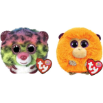 ty - Knuffel - Teeny Puffies - Dot Leopard & Coconut Monkey