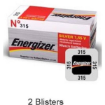 Energizer 2 Stuks (2 Blisters A 1 Stuk) Silver Oxide 315 Ld 1.55v