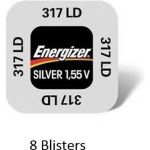 Energizer 8 Stuks (8 Blisters A 1 Stuk) Zilver Oxide Knoopcel 317 Ld 1.55v