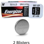Energizer 2 Stuks (2 Blisters A 1 Stuk) Zilver Oxide Knoopcel 321 1.55v