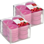 Trend Candles 24x Geurtheelichtjes Cranberry/ 4 Branduren - Geurkaarsen - Roze