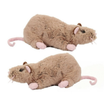 Set Van 2x Stuks Pluche Ratten Knuffels - Bruin - 22 Cm - Knuffel Huisdieren