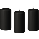 Enlightening Candles 8xe Cilinderkaarsen/stompkaarsen 6 X 12 Cm 45 Branduren - Stompkaarsen - Zwart