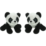 Set Van 2x Stuks Pluche Knuffel Dieren Panda Beer Van 25 Cm - Knuffeldier