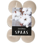 Spaas 48x Geurtheelichtjes Cotton Blossom/wit 4,5 Branduren - Geurkaarsen