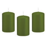 Trend Candles 8x Olijfe Cilinderkaarsen/stompkaarsen 5 X 8 Cm 18 Branduren - Stompkaarsen - Groen