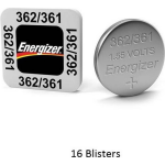 Energizer 16 Stuks (16 Blisters A 1 Stuk) 362 / 361 Horloge Batterij Zilver Oxide Sr721sw