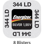 Energizer 8 Stuks (8 Blisters A 1 Stuk) Zilver Oxide Knoopcel 344/350 Ld 1.55v