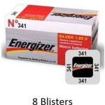 Energizer 8 Stuks (8 Blisters A 1 Stuk) Zilver Oxide Knoopcel 341 Ld 1.55v