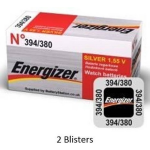 Energizer 2 Stuks (2 Blisters A 1 Stuk) 380/394 Knoopcel Zilver-oxide Batterij (S) 1,55 V