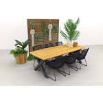 4 Seasons Outdoor Taste Athena / Sefa Tuintafel 240x95 Cm - Teak - Tuinset 7-delig - Bruin