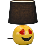 BES LED Led Tafellamp - Tafelverlichting - Trion Smiley - E14 Fitting - Rond - Mat - Keramiek - Zwart