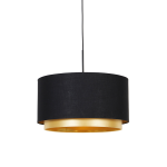 QAZQA Moderne hanglamp met goud 47 cm duo kap - Combi - Zwart