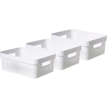 Curver Infinity Recycled Dots Opbergbox - 11l - 3 Stuks - Wit
