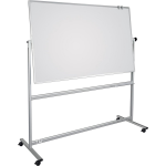 Dahle Mobiel whiteboard (b x h) 120 cm x 180 cm gelakt Draaibaar, Aan beide zijden te gebruiken, Incl. opbergbakje, Incl. wielen - Wit