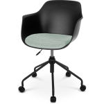 Nolon Nout bureaustoel met armleuningen en zacht groen zitkussen - Zwart