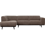 BePureHome Statement Hoekbank Links - Rib - Taupe - 77x274x210 - Bruin