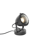 QAZQA Industriële tafellamp 18 cm - Emado - Zwart