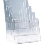 Helit H2352202 Folderhouder Glas (helder) DIN A5 staand Aantal vakken 4 1 stuk(s) (b x h x d) 165 x 257 x 175 mm