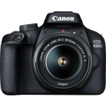 Canon EOS 4000D Kit 18-55mm III Digitale spiegelreflexcamera Incl. EF-S 18-55 mm IS II lens 18 Mpix Optische zoeker, Met ingebouwde flitser, WiFi, - Zwart