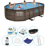 Bestway Power Steel Swim Vista Ovaal 488x305x107 Cm - Zwembad Super Deal - Bruin