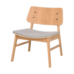 Rowico Home Nagano houten fauteuil naturel - met grijs zitkussen - Bruin