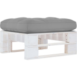 vidaXL Tuinhocker pallet wit geïmpregneerd grenenhout - Grijs