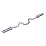 Lifemaxx Olympic Curled V-Bar - Geborsteld Staal - 120 cm