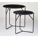 Livingfurn - Bijzettafel Mason - 52x52x53 - Marmer - Noir