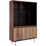 24Designs Metropole Vitrinekast Medium - B140 X D40 X H210 Cm - - Bruin