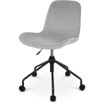 Nolon Nout bureaustoel velvet soft grey - zwart onderstel - Grijs