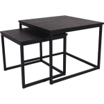 MaximaVida vierkante salontafel set Chicago XL 60 cm - A-grade p - Zwart