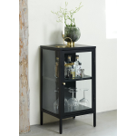 Hioshop Carmel vitrinekast met 1 glazen deur,. - Zwart