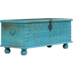 vidaXL Opbergkist 100x40x41 cm massief mangohout - Bleu