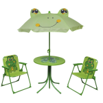 vidaXL Bistroset met parasol voor kinderen - Groen