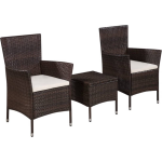 vidaXL Bistroset poly rattan - Marrón