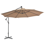 vidaXL Zweefparasol met aluminium paal 350 cm taupe - Bruin