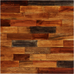 vidaXL Barset massief gerecycled hout en echt geitenleer 3-delig - Marrón