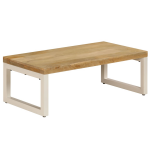 vidaXL Salontafel 100x50x35 cm massief mangohout en staal - Bruin