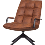 Woood Jouke Draaifauteuil - Kunstleer - Cognac - 96x70x85 - Marron