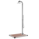 vidaXL Buitendouche mete basis 230 cm roestvrij staal - Bruin