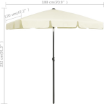 vidaXL Strandparasol 180x120 cm zand - Geel