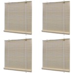 vidaXL Rolgordijnen 4 st 120x160 cm bamboe natuurlijk - Beige