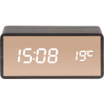 Karlsson - Alarm clock Copper Mirror LED black wood veneer - Noir