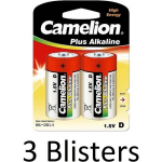 Camelion 6 Stuks (3 Blisters A 2 St) Plus Alkaline D Cell Batterij