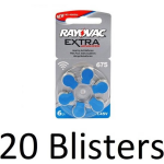 RAYOVAC 120 Stuks (20 Blister A 6st) 675 Extra Advanced Gehoorapparaat Batterijen - Blauw