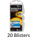 Duracell 120 Stuks (20 Blisters A 6 St) Da675 Hoorapparaat Batterij - Blauw