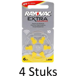 RAYOVAC 24 Stuks (4 Blisters A 6st) - Extra Advanced 10mf Hg 0% Gehoorapparaat Batterijen 1.45v