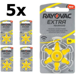 RAYOVAC 30 Stuks (5 Blister A 6st) Extra 10mf Hg 0% Gehoorapparaat Batterijen 1.45v